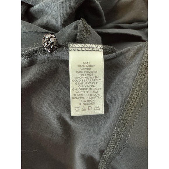 LOGO by Lori Goldstein Womens Button Front Tunic Top Sz 2X Black Lagenlook Flowy - Picture 4 of 9